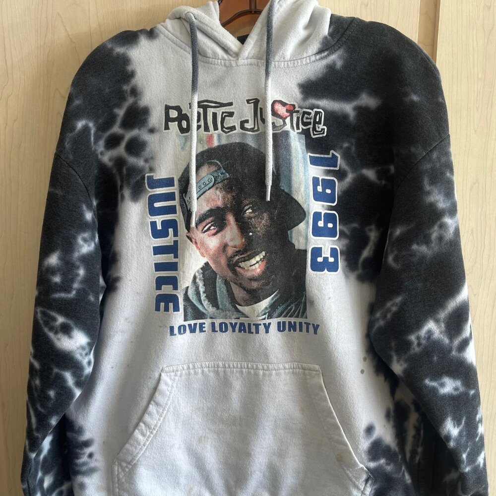 Vintage Chemistry Tupac 1993 Tupac Hoodie "Poetic Justice"‎ Men's Large Tie-dye
